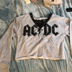 AC/DC cropped v neck
